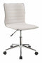 Adjustable Height Office Chair - White Fabric And Chrome-Washburn's Home Furnishings