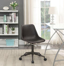 Adjustable Height Office Chair With Casters - Brown-Washburn's Home Furnishings