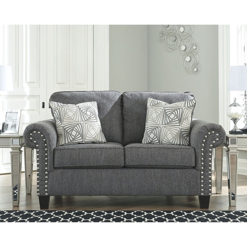 Agleno - Charcoal - Loveseat-Washburn's Home Furnishings