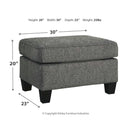 Agleno - Charcoal - Ottoman-Washburn's Home Furnishings