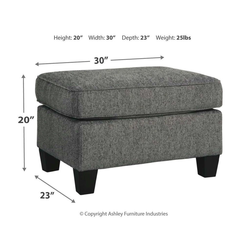 Agleno - Charcoal - Ottoman-Washburn's Home Furnishings