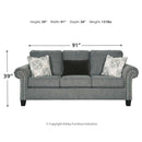 Agleno - Charcoal - Sofa-Washburn's Home Furnishings