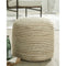 Aildon - Natural/white - Pouf-Washburn's Home Furnishings