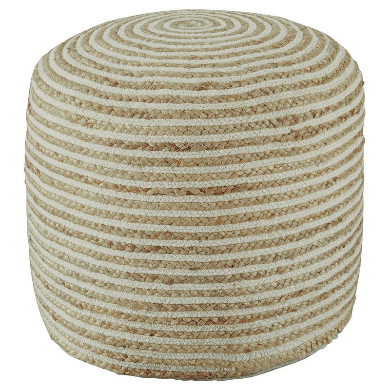 Aildon - Natural/white - Pouf-Washburn's Home Furnishings