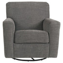 Alcona - Charcoal - Swivel Glider Accent Chair-Washburn's Home Furnishings