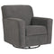 Alcona - Charcoal - Swivel Glider Accent Chair-Washburn's Home Furnishings