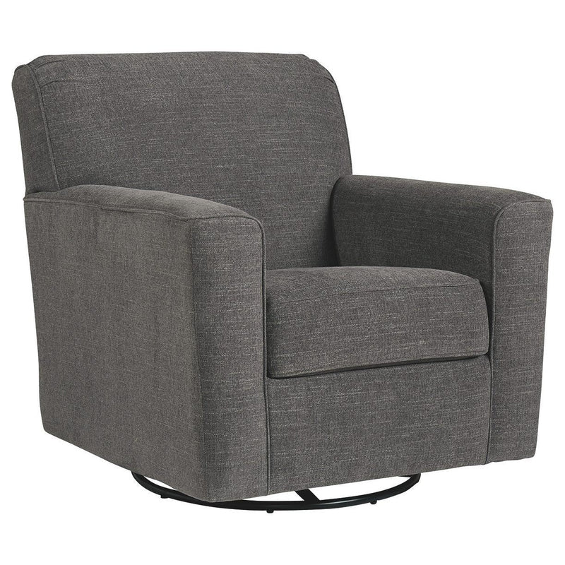 Alcona - Charcoal - Swivel Glider Accent Chair-Washburn's Home Furnishings