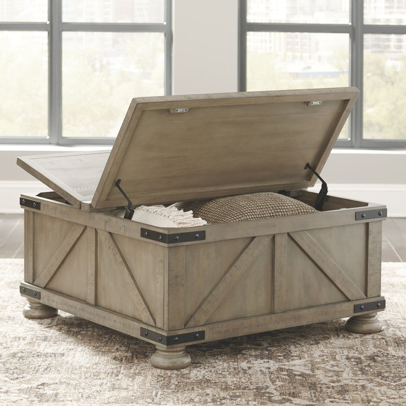 Aldwin - Gray - Cocktail Table With Storage - Square-Washburn's Home Furnishings