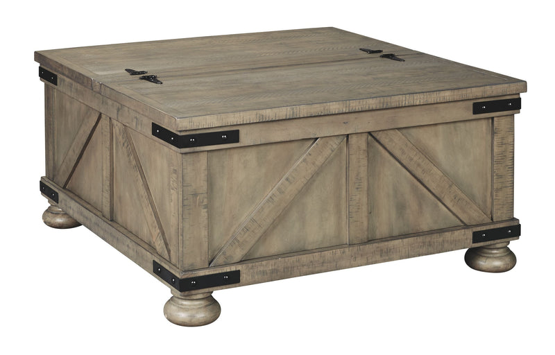 Aldwin - Gray - Cocktail Table With Storage - Square-Washburn's Home Furnishings