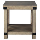 Aldwin - Gray - Rectangular End Table - Crossbuck Styling-Washburn's Home Furnishings