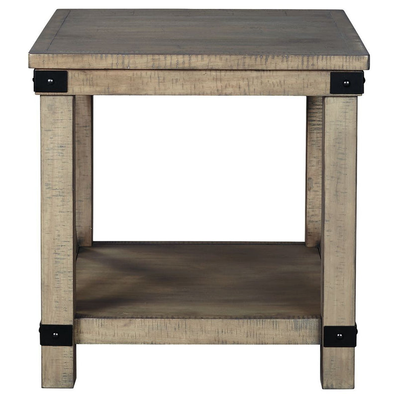 Aldwin - Gray - Rectangular End Table - Crossbuck Styling-Washburn's Home Furnishings