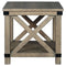 Aldwin - Gray - Rectangular End Table - Crossbuck Styling-Washburn's Home Furnishings