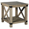 Aldwin - Gray - Rectangular End Table - Crossbuck Styling-Washburn's Home Furnishings