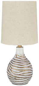 Aleela - White/gold Finish - Metal Table Lamp (1/cn)-Washburn's Home Furnishings