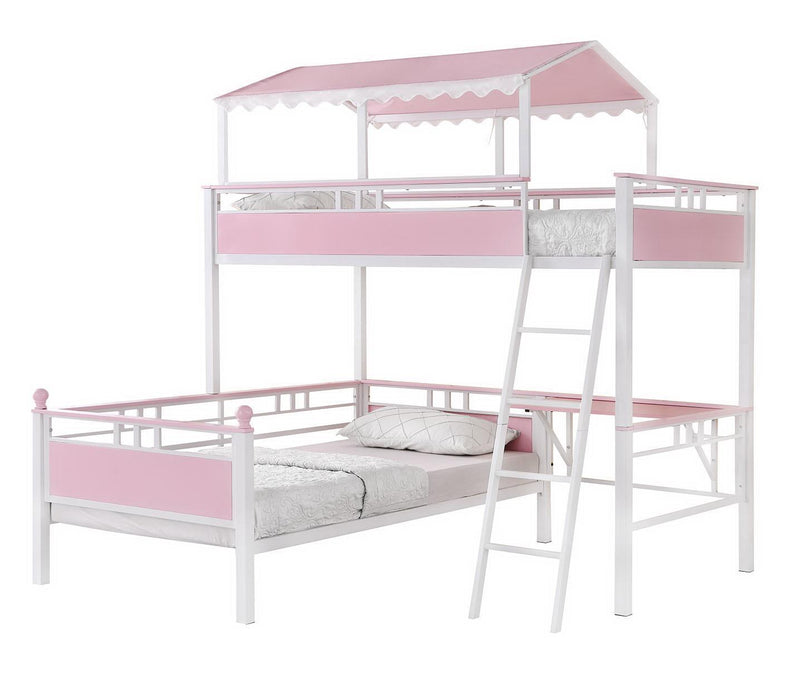 Alexia - Twin Over Twin Workstation Bunk Bed - Pink-Washburn's Home Furnishings