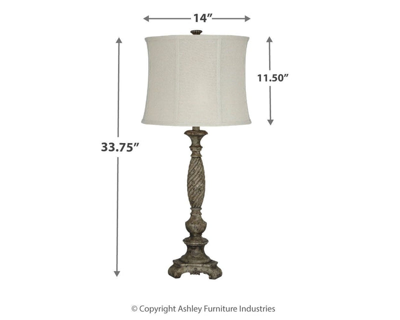 Alinae - Pearl Silver - Poly Table Lamp (1/cn)-Washburn's Home Furnishings