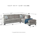 Altari - Alloy - Left Arm Facing Full Sofa Sleeper 2 Pc Sectional-Washburn's Home Furnishings