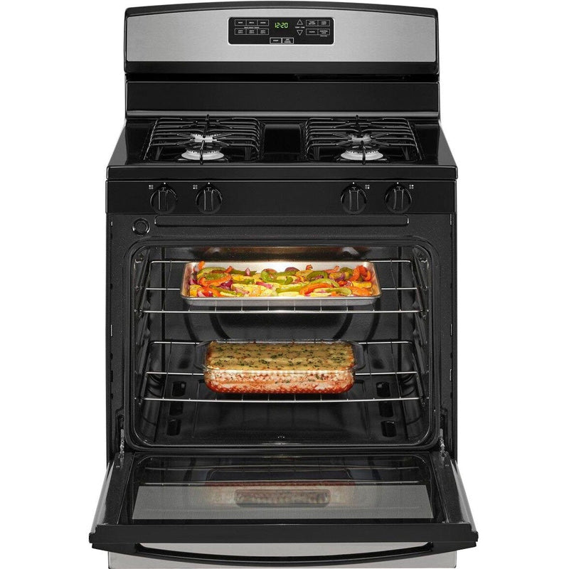 Amana 30" Gas Range w/ Bake Assist Temps - Stainless Steel-Washburn's Home Furnishings