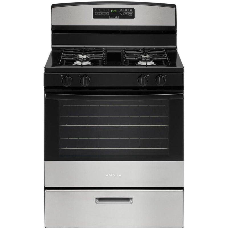 Amana 30" Gas Range w/ Bake Assist Temps - Stainless Steel-Washburn's Home Furnishings