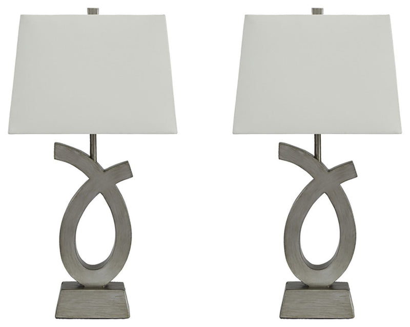 Amayeta - Silver Finish - Poly Table Lamp (2/cn)-Washburn's Home Furnishings