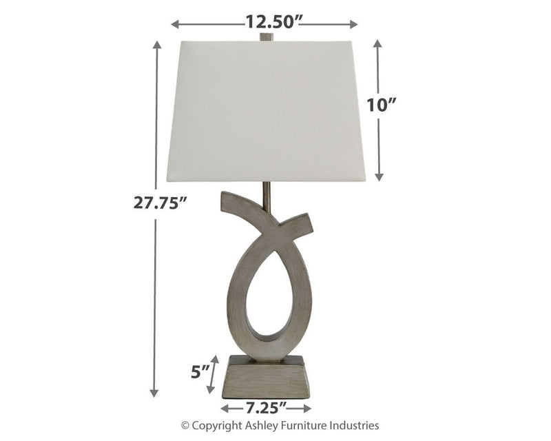 Amayeta - Silver Finish - Poly Table Lamp (2/cn)-Washburn's Home Furnishings