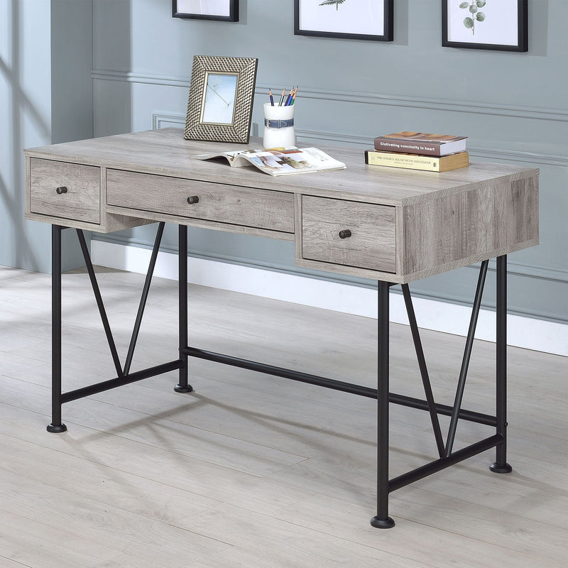 Analiese - Writing Desk - 30.5 - Wood And Metal - Pearl Silver-Washburn's Home Furnishings