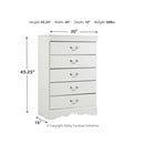 Anarasia - White - Five Drawer Chest-Washburn's Home Furnishings