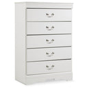 Anarasia - White - Five Drawer Chest-Washburn's Home Furnishings