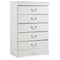 Anarasia - White - Five Drawer Chest-Washburn's Home Furnishings