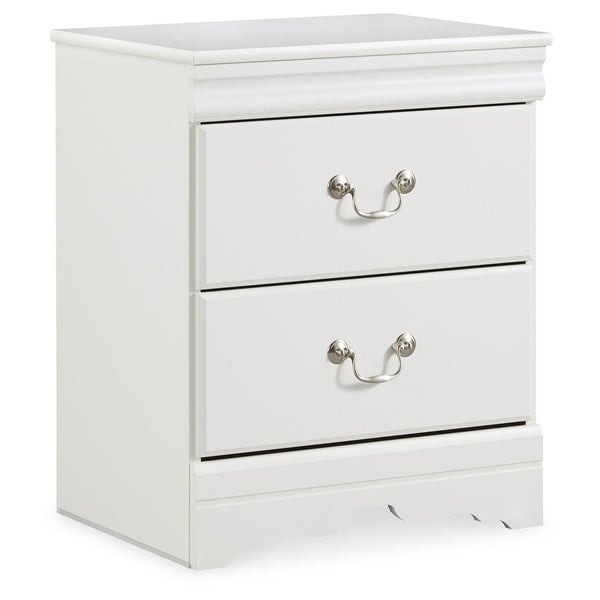 Anarasia - White - Two Drawer Night Stand-Washburn's Home Furnishings