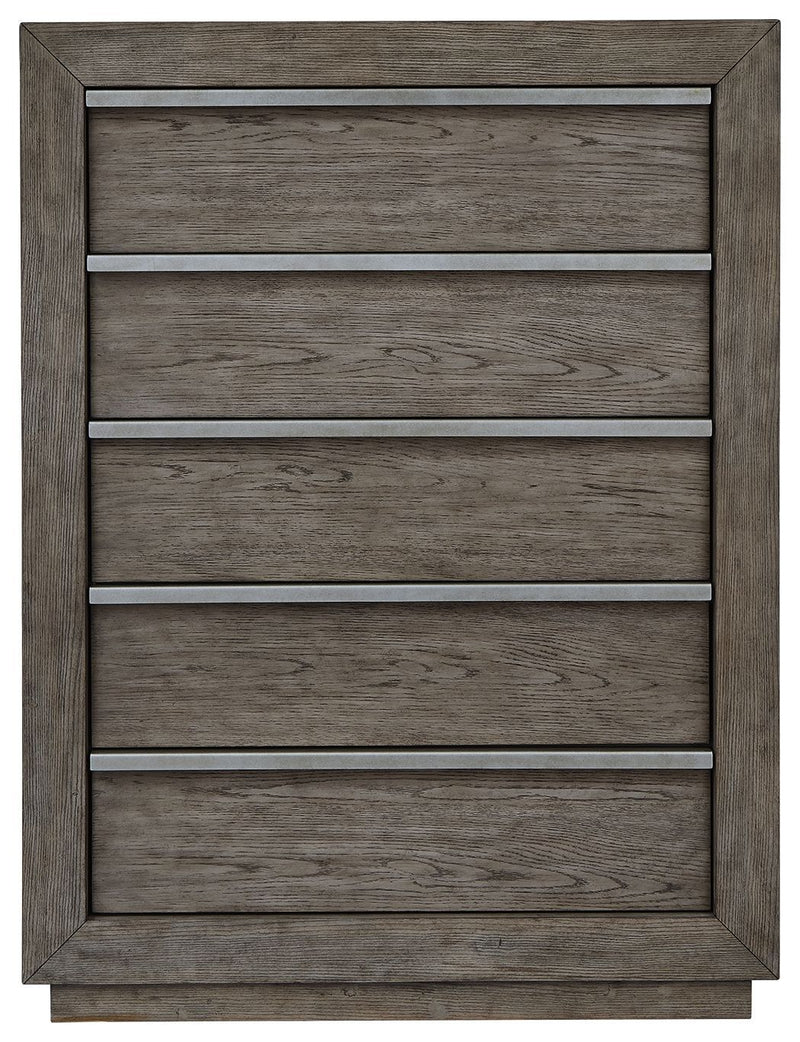 Anibecca - Weathered Gray - Five Drawer Chest-Washburn's Home Furnishings