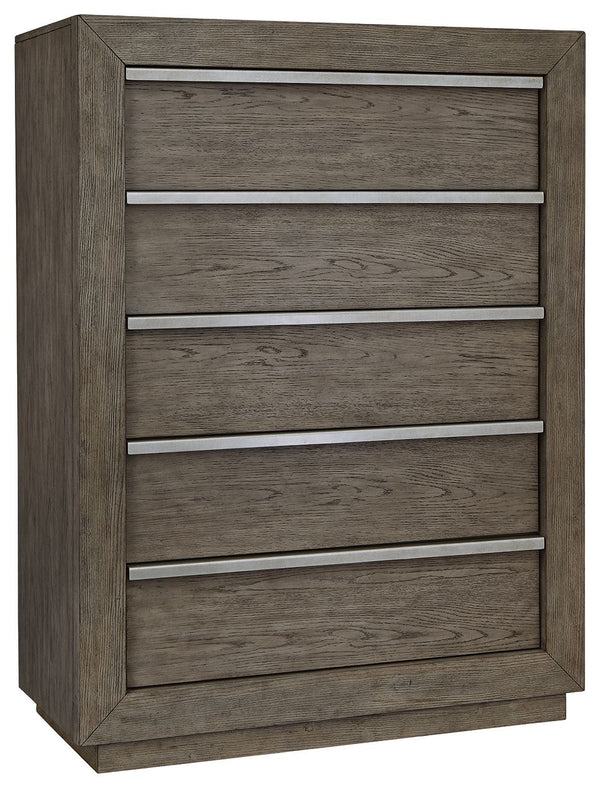 Anibecca - Weathered Gray - Five Drawer Chest-Washburn's Home Furnishings