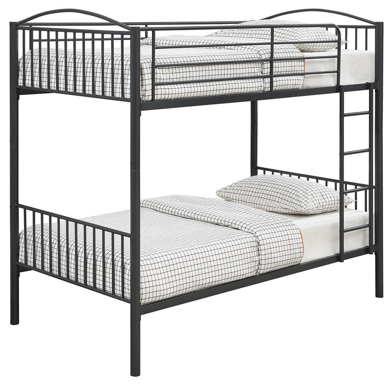 Anson - Twin Over Twin Bunk Bed With Ladder - Gray-Washburn's Home Furnishings