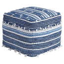 Anthony - Blue/white - Pouf-Washburn's Home Furnishings