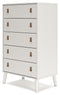 Aprilyn - White - Five Drawer Chest-Washburn's Home Furnishings