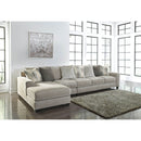 Ardsley - Pewter - Left Arm Facing Chaise 3 Pc Sectional-Washburn's Home Furnishings