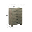 Arnett - Gray - Five Drawer Chest-Washburn's Home Furnishings