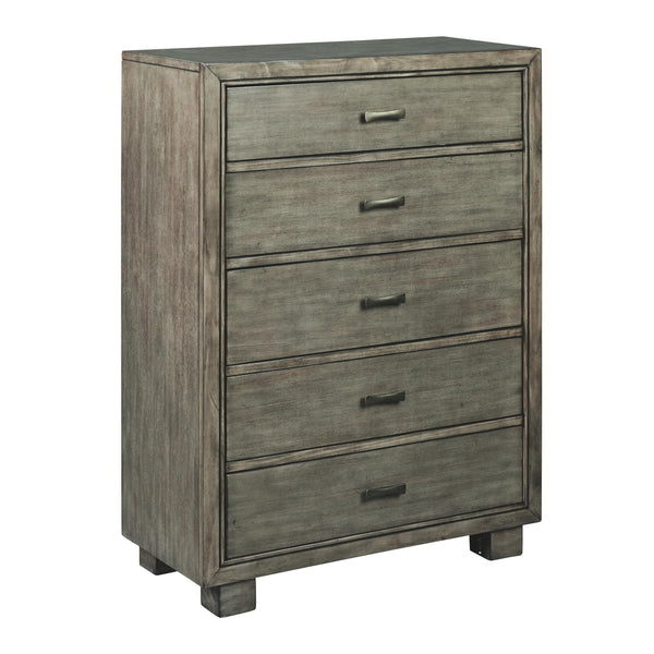 Arnett - Gray - Five Drawer Chest-Washburn's Home Furnishings