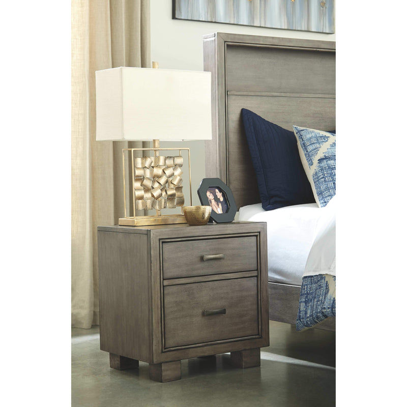 Arnett - Gray - Two Drawer Night Stand-Washburn's Home Furnishings