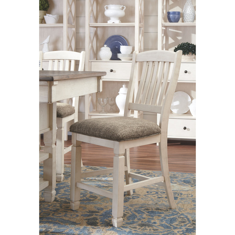 Ashley Bolanburg - Two-tone - Upholstered Barstool-Washburn's Home Furnishings