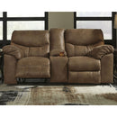 Boxberg - Light Brown - Dbl Rec Pwr Loveseat W/console-Washburn's Home Furnishings