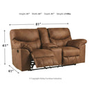 Boxberg - Light Brown - Dbl Rec Pwr Loveseat W/console-Washburn's Home Furnishings