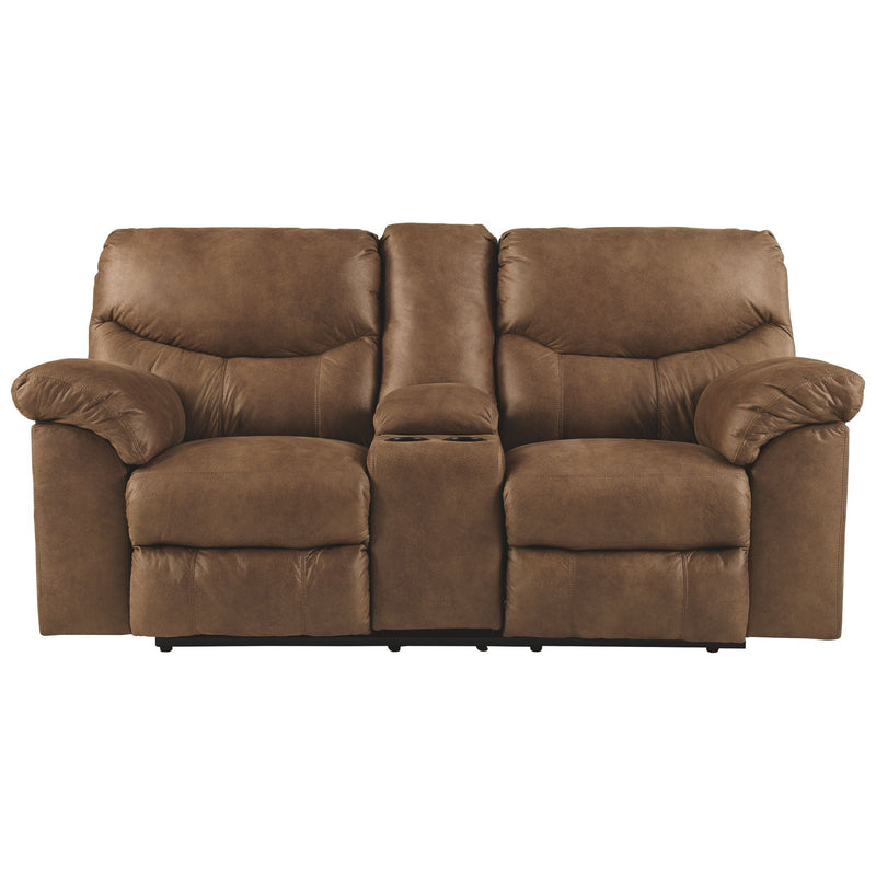 Ashley Boxberg - Light Brown - Dbl Rec Pwr Loveseat W/console-Washburn's Home Furnishings