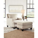 Ashley Claredon Chair & Ottoman in Linen-Washburn's Home Furnishings