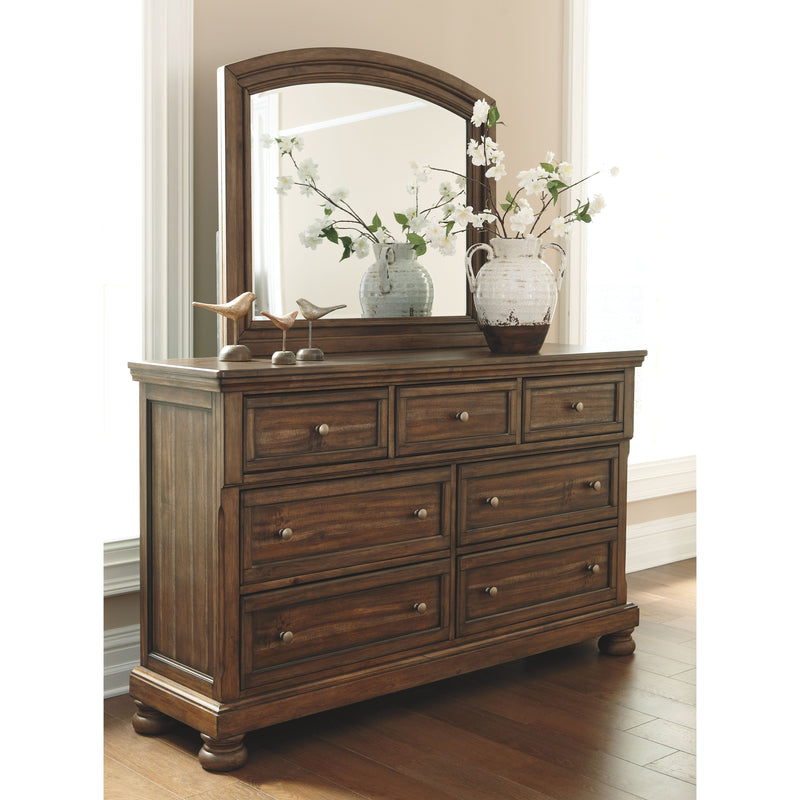 Flynnter - Medium Brown - Bedroom Mirror-Washburn's Home Furnishings