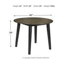 Froshburg - Grayish Brown/Black - Round DRM Drop Leaf Table-Washburn's Home Furnishings