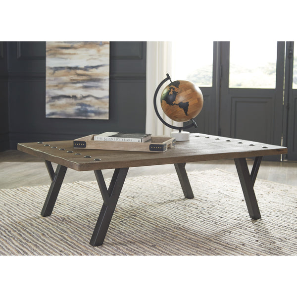 Haffenburg - Medium Brown - Rectangular Cocktail Table-Washburn's Home Furnishings