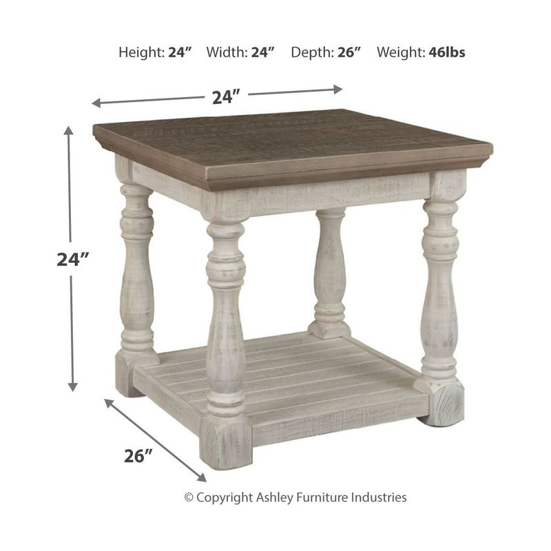 Havalance - Gray/White - Rectangular End Table-Washburn's Home Furnishings