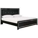 Kaydell - Black - King Upholstered Panel Bed, Roll Slats-Washburn's Home Furnishings