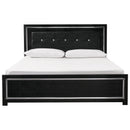 Kaydell - Black - King Upholstered Panel Bed, Roll Slats-Washburn's Home Furnishings